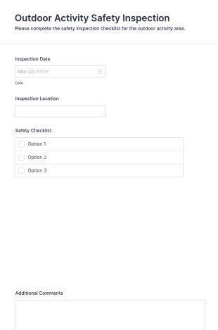 Outdoor Activity Safety Inspection Form Template