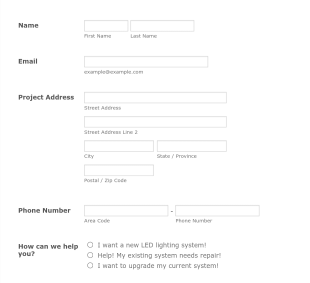Outdoor Lighting Inquiry Form Template