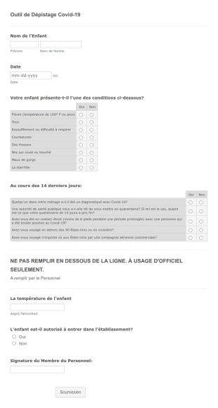 Outil De Dépistage Covid 19