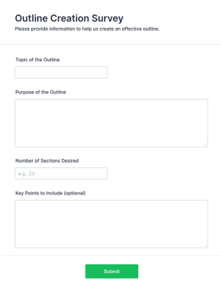 Outline Creation Survey Form Template