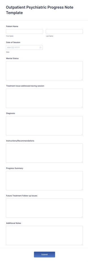 Outpatient Psychiatric Progress Note Template