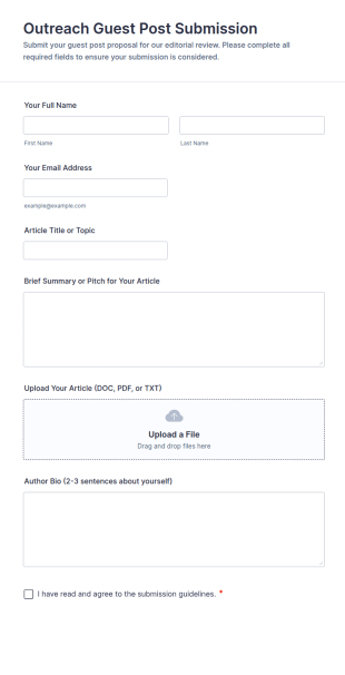 Outreach Guest Post Submission Form Template
