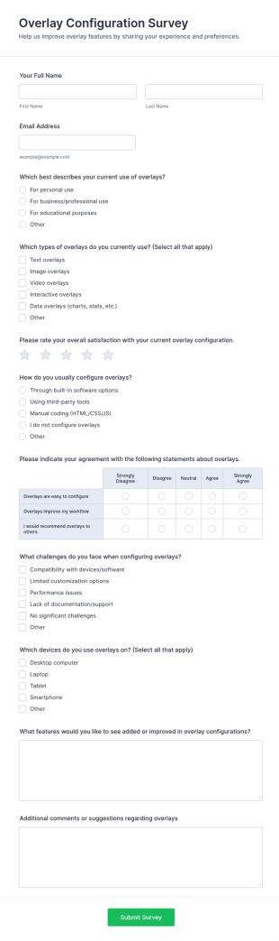 Overlay Configuration Survey Form Template