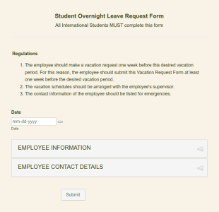 Overnight Leave Request Form Template