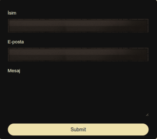 Oyun Sitesi İletişim Form Şablonu
