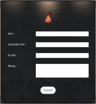 Oyun Temalı İletişim Form Şablonu