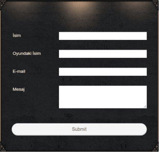 Oyun Temalı İletişim Form Şablonu