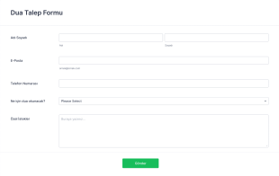 Özel Dua Talep Form Template