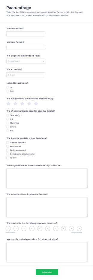 Paar Umfrage Formular