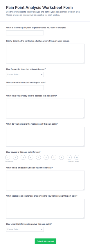 Pain Point Analysis Form Template