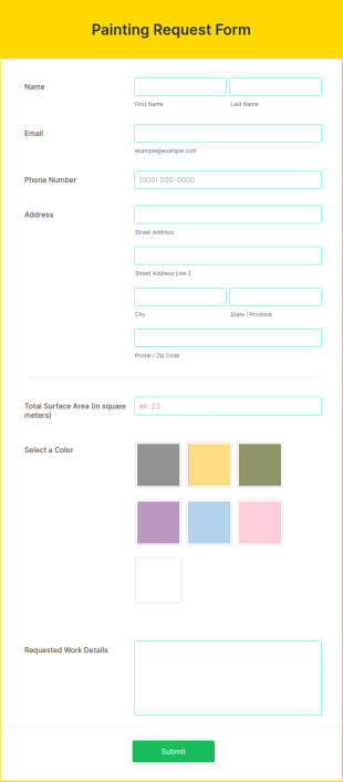 Painting Request Form Template