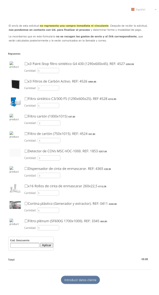 PaintTROTTER Repuestos Form Template