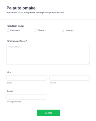 Palautelomake Form Template