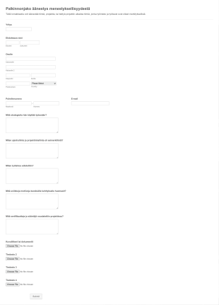 Palkinnonjakoäänestys Form Template
