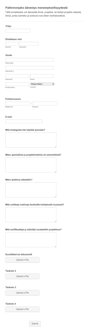 Palkinnonjakoäänestys