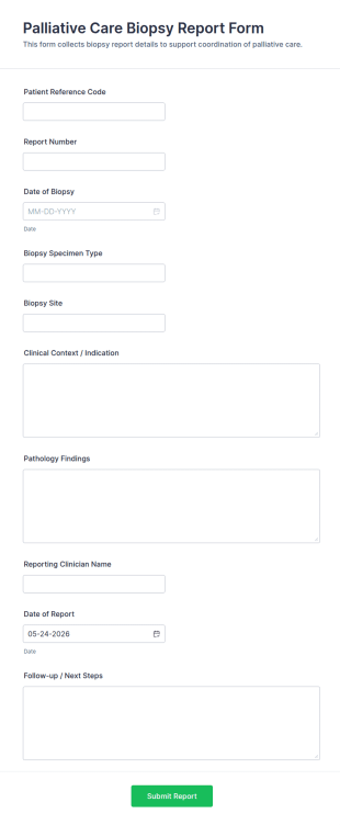 Palliative Care Biopsy Report Form Template