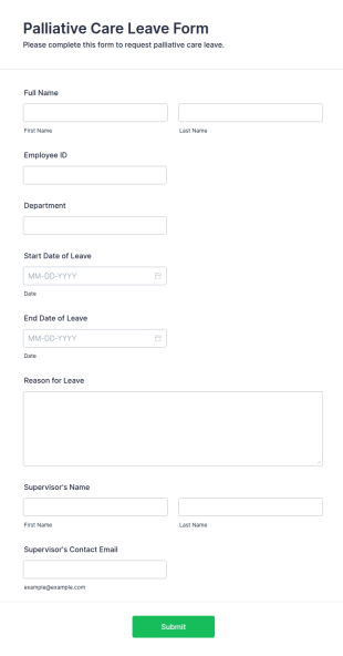 Palliative Care Leave Form Template