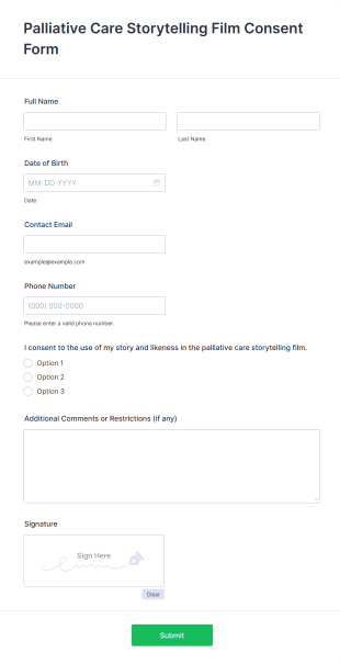 Palliative Care Storytelling Film Consent Form Template