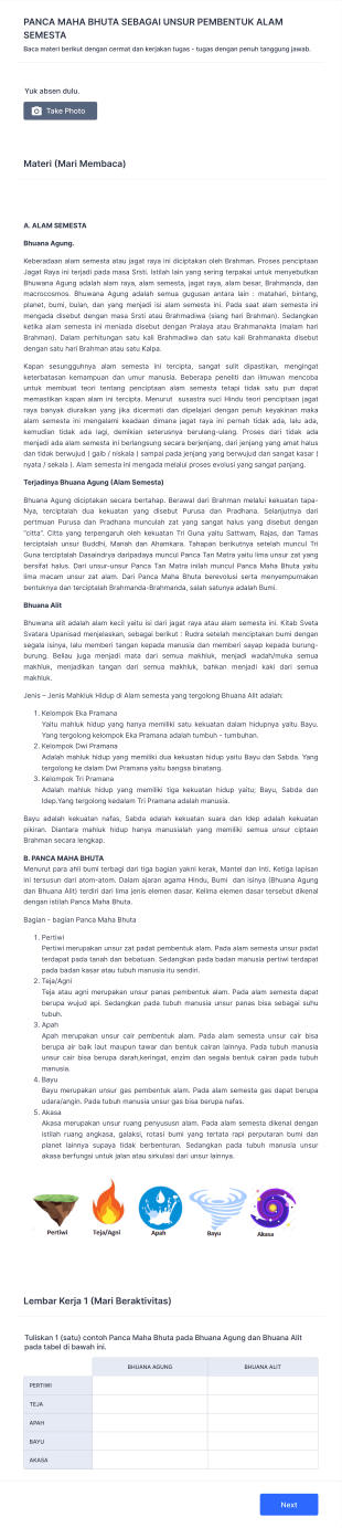 Panca Maha Bhuta Sebagai Unsur Pembentuk Alam Semesta