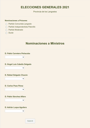 Papeleta Electoral Form Template