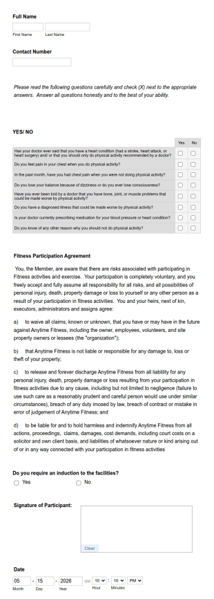 PAR Q Loughborough Form Template