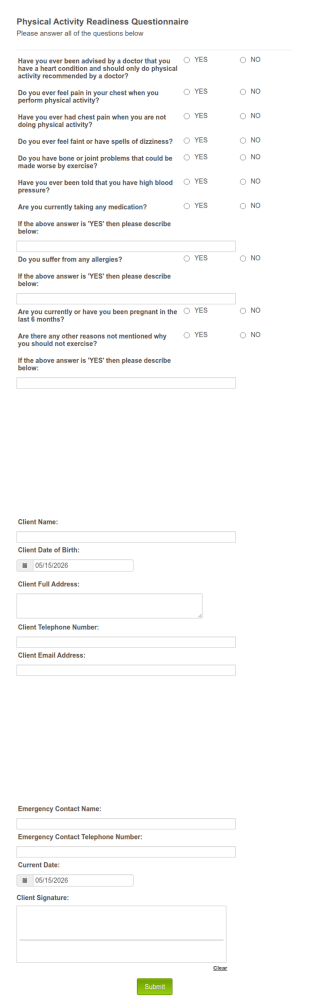 Par Q Form Template