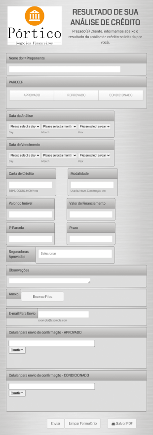 Parecer De Análise De Crédito Form Template