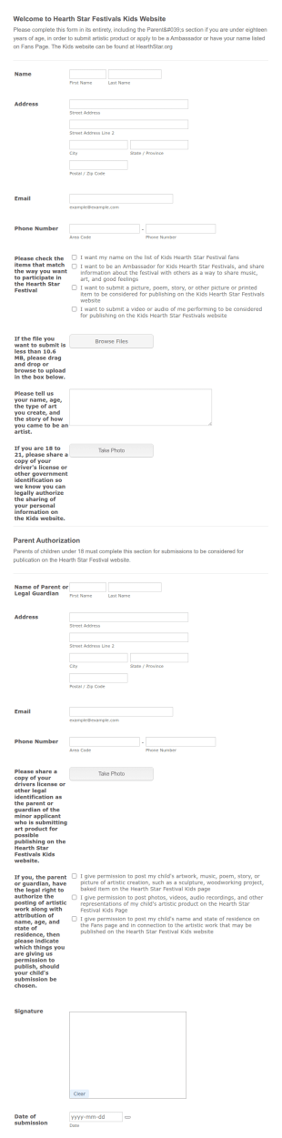 Parent Authorization Form Template