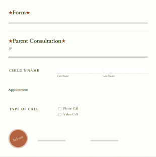 Parent Consultation Appointment Form Template