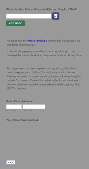 Parent Handbook Template