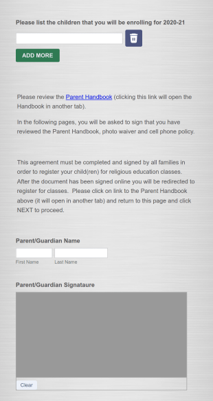 Parent Handbook Template Form Template