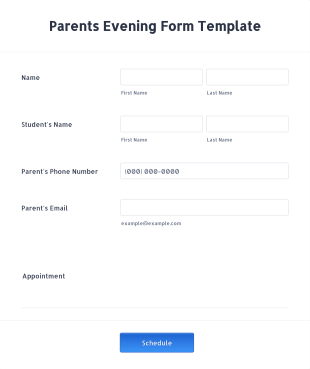 Parents Evening Form Template
