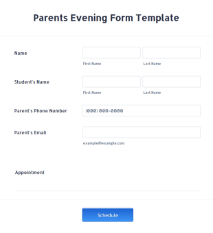 Parents Evening Form Template