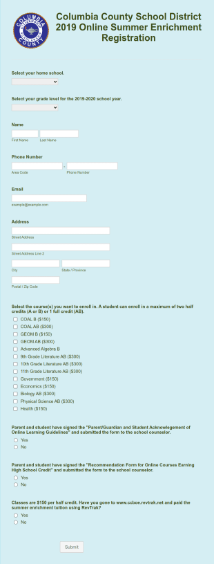 Parking Pass Form Template