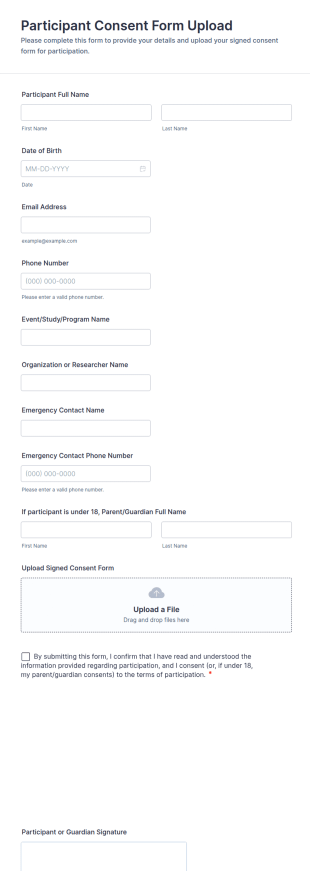 Participant Consent Form Upload