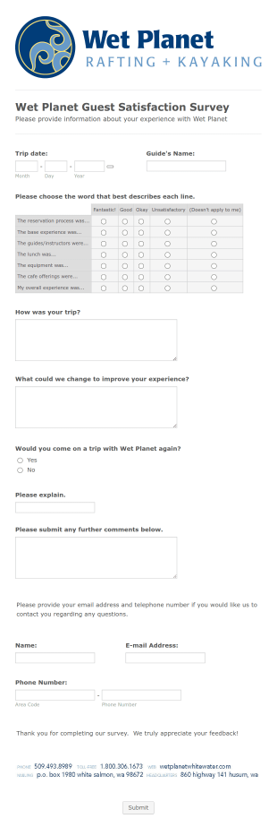 Participant Feedback Form Template
