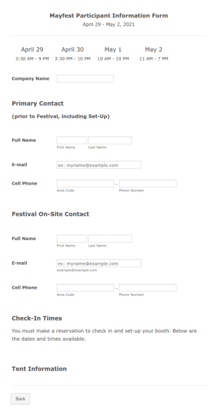 Participant Information Form Template