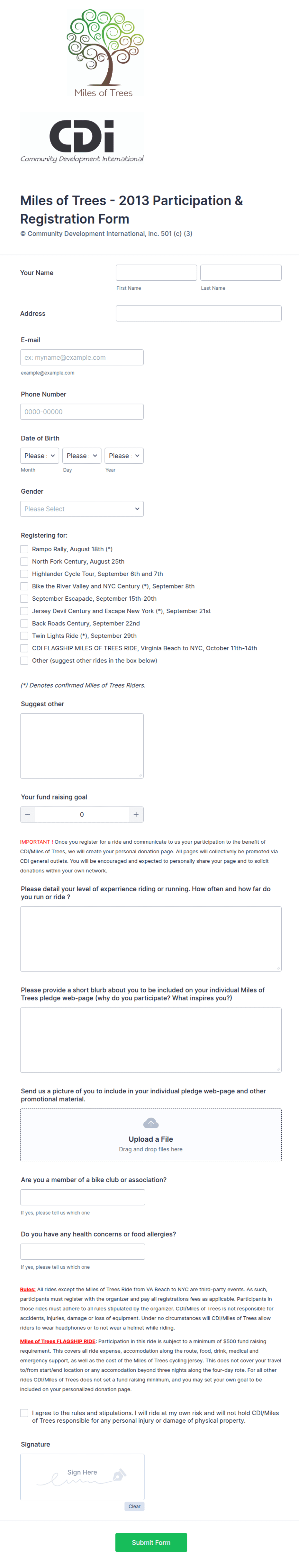 Participation and Registration Form Template | Jotform