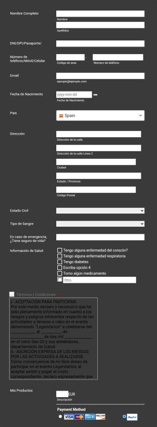Participation Form In Spanish