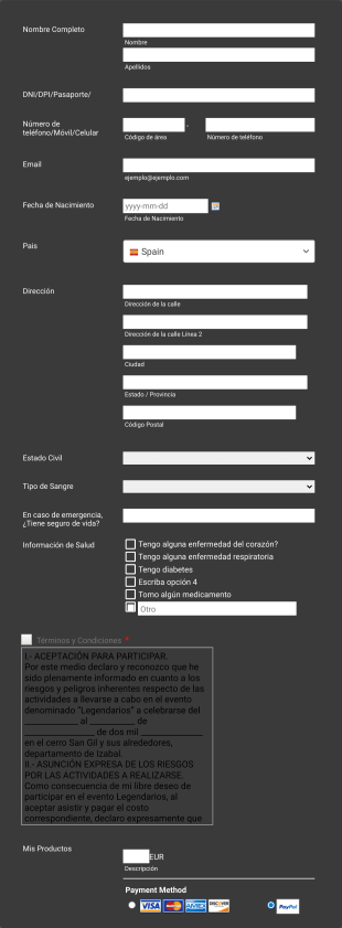 Participation Form In Spanish