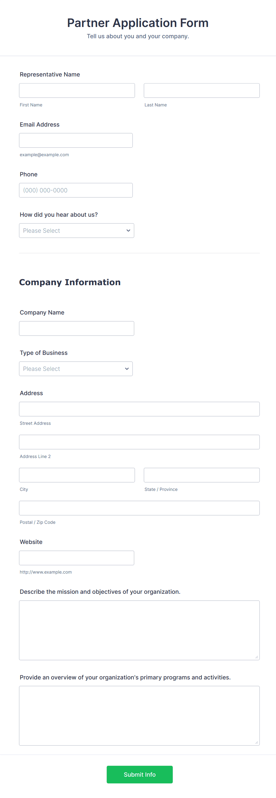 Partner Application Form Template | Jotform