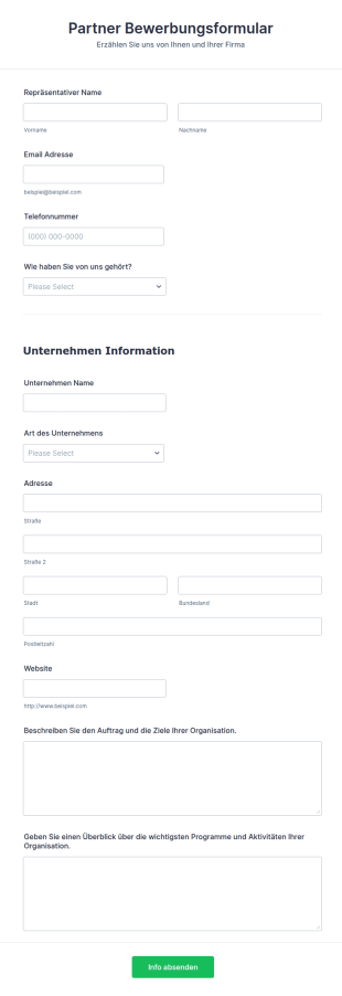 Partner Bewerbungsformular