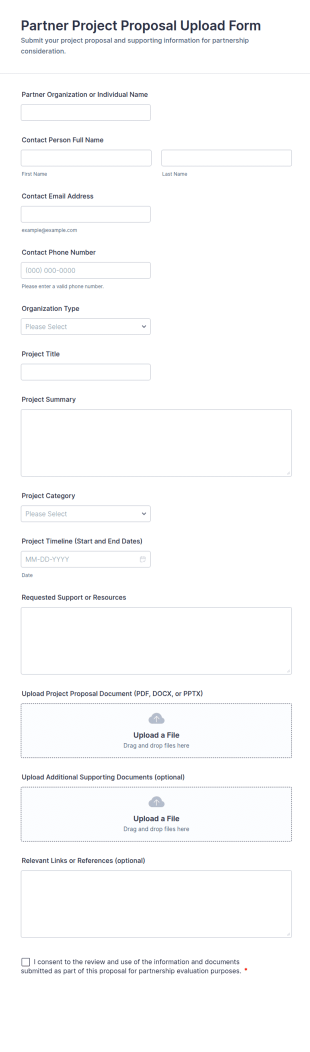 Partner Project Proposal Upload Form Template