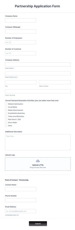 Partnership Application Form Template