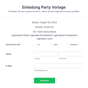 Einladung Party Vorlage