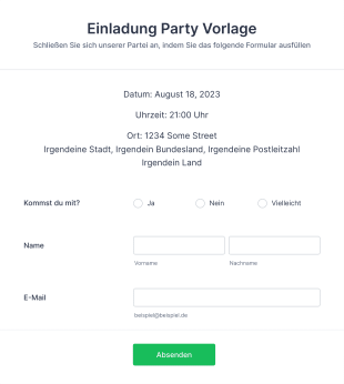 Einladung Party Vorlage Form Template