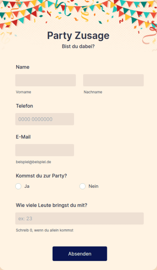 Party Zusage