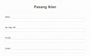 Indonesian Advertising Form Template