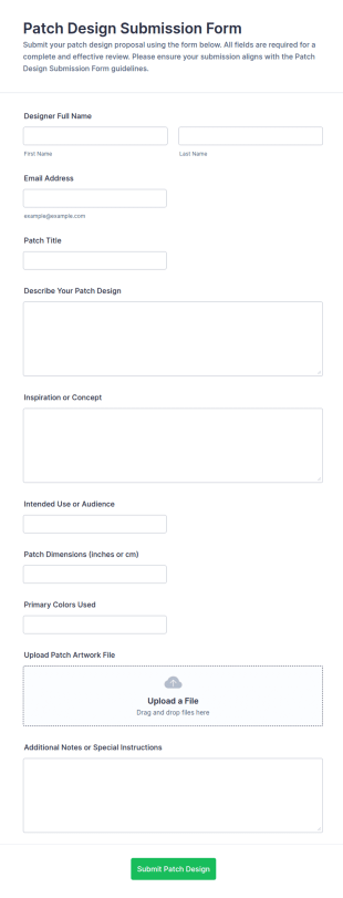 Patch Design Submission Form Template