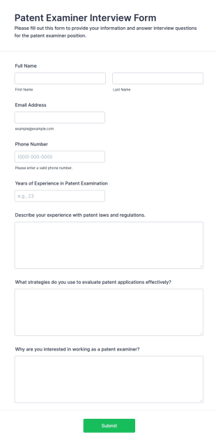 Patent Examiner Interview Form Template